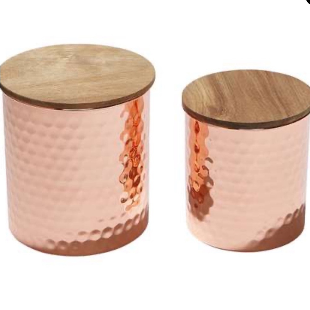 Nib - UNCOMMON JAMES Copper Hammered Kitchen Canisters